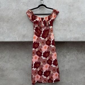 Urban Outfitters Kimichi Blue Floral Linen Dress